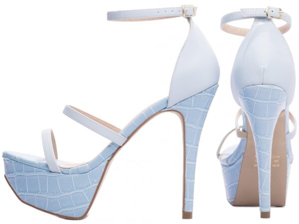 Sandália Meia Pata Feminina Salto Fino Azul AVS 1.204C