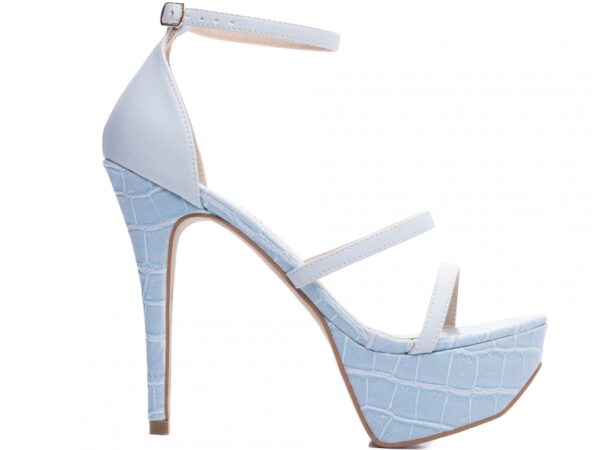Sandália Meia Pata Feminina Salto Fino Azul AVS 1.204C