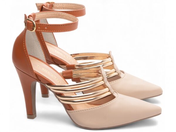 Sandália Scarpin Bege Noiva Sapato Salto Torricella AVS 66082D