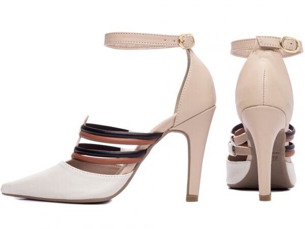 Sandália Scarpin Madrinha Bege Sapato Salto AVS 66082I