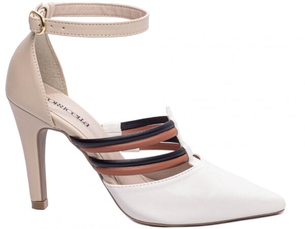 Sandália Scarpin Madrinha Bege Sapato Salto AVS 66082I