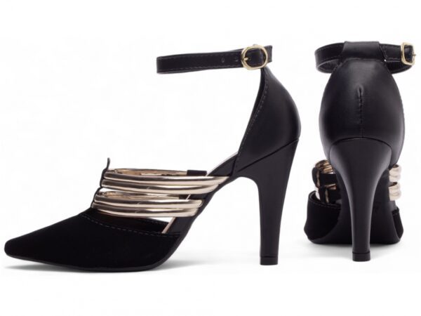 Sandália Scarpin Preto Noiva Sapato Salto Médio AVS 66082B