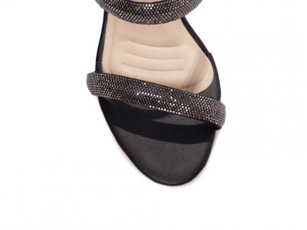 Sandália Tamanco Feminino Salto Grosso Strass AVS 8099A