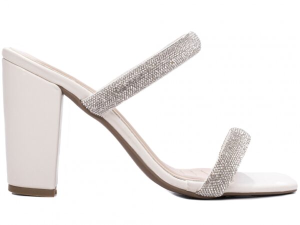 Sandália Tamanco Feminino Salto Grosso Strass AVS 8099C