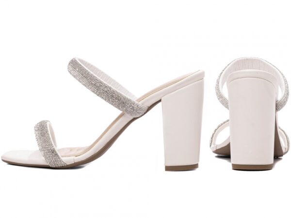 Sandália Tamanco Feminino Salto Grosso Strass AVS 8099C