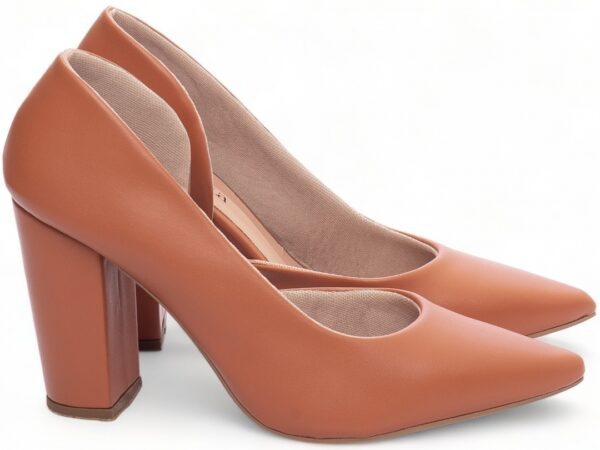 Sapato Scarpin Abertura Lateral Salto Alto Grosso AVS 65-05E