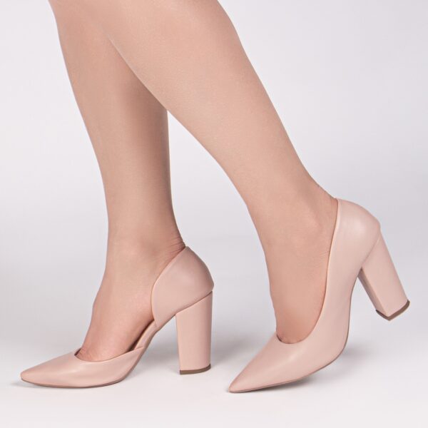 Sapato Scarpin Abertura Lateral Salto Alto Rose Grosso 65-05C