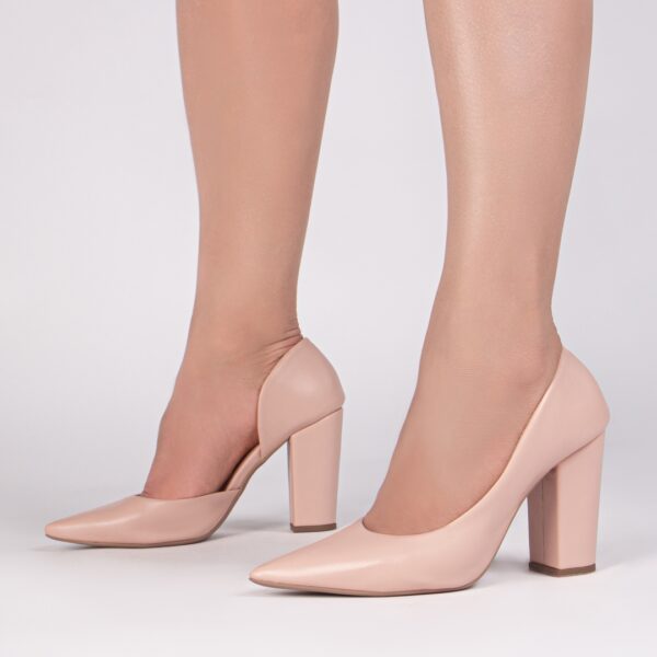 Sapato Scarpin Abertura Lateral Salto Alto Rose Grosso 65-05C