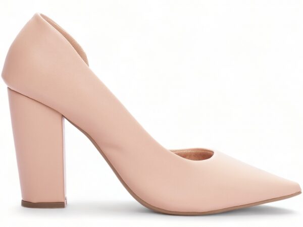 Sapato Scarpin Abertura Lateral Salto Alto Rose Grosso 65-05C