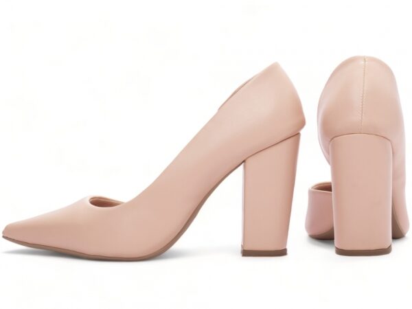 Sapato Scarpin Abertura Lateral Salto Alto Rose Grosso 65-05C