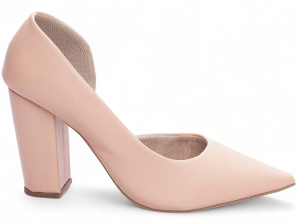 Sapato Scarpin Abertura Lateral Salto Alto Rose Grosso 65-05C
