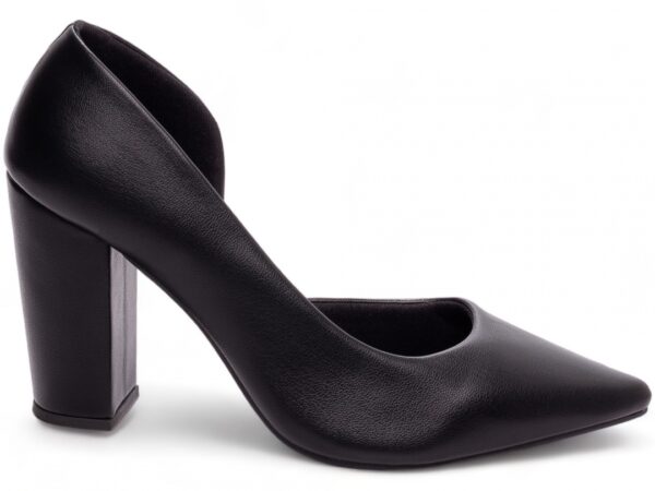 Sapato Scarpin Abertura Lateral Salto Preto Grosso AVS 65-05A