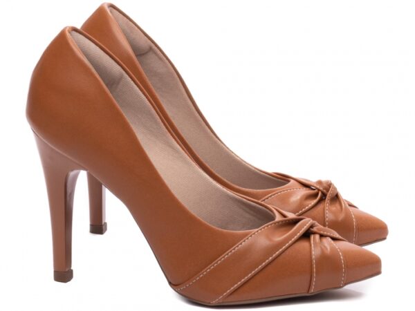 Sapato Scarpin Bico Fino Caramelo Salto Torricella AVS 9200-113B