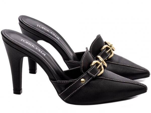 Sapato Scarpin Mule Salto Alto Fino Preto AVS 67055A