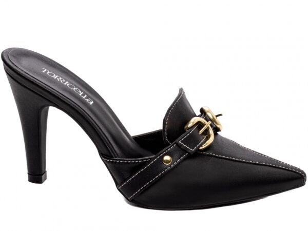 Sapato Scarpin Mule Salto Alto Fino Preto AVS 67055A