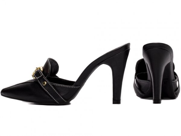 Sapato Scarpin Mule Salto Alto Fino Preto AVS 67055A
