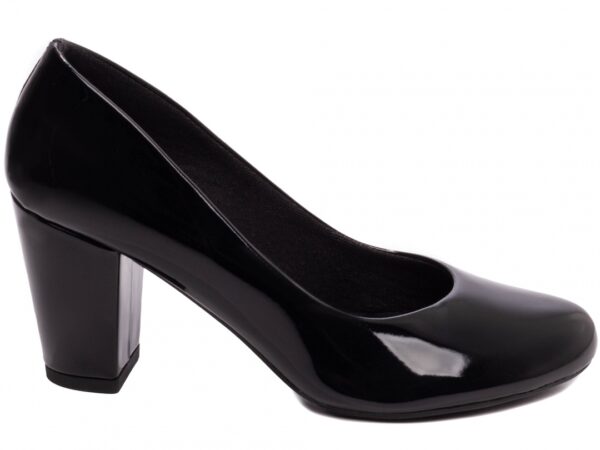 Sapato Scarpin Saltinho Bico Redondo Preto Torricella 700A