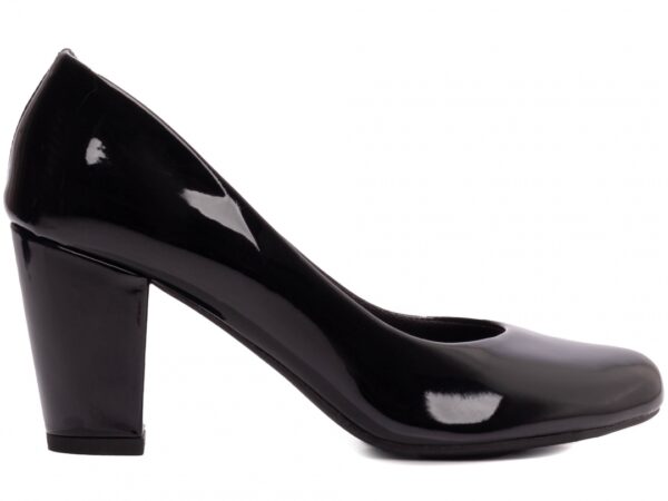 Sapato Scarpin Saltinho Bico Redondo Preto Torricella 700A