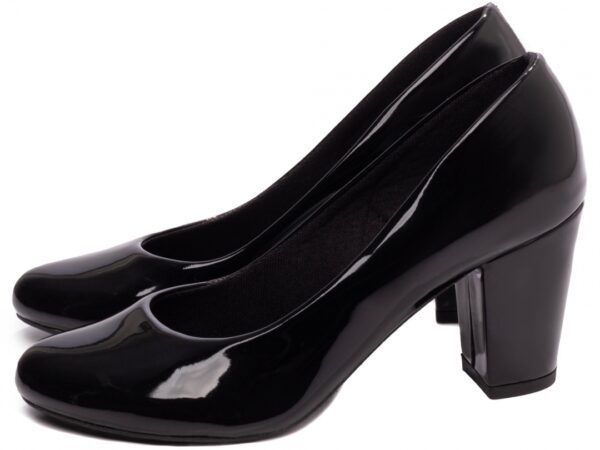 Sapato Scarpin Saltinho Bico Redondo Preto Torricella 700A
