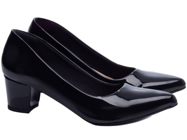 Sapato Scarpin Salto Bloco Grosso Baixo Preto AVS 7050-01A_AR