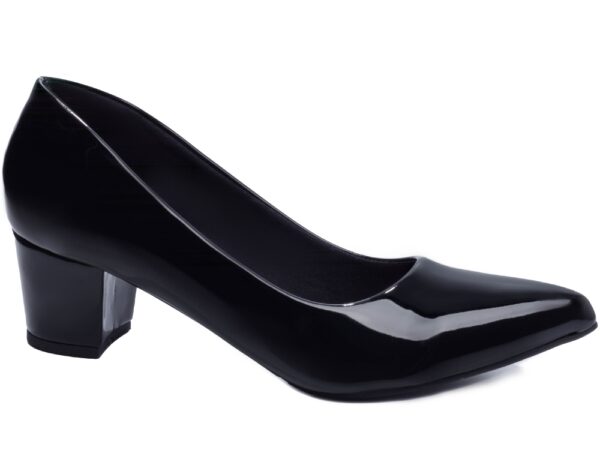 Sapato Scarpin Salto Bloco Grosso Baixo Preto AVS 7050-01A_AR