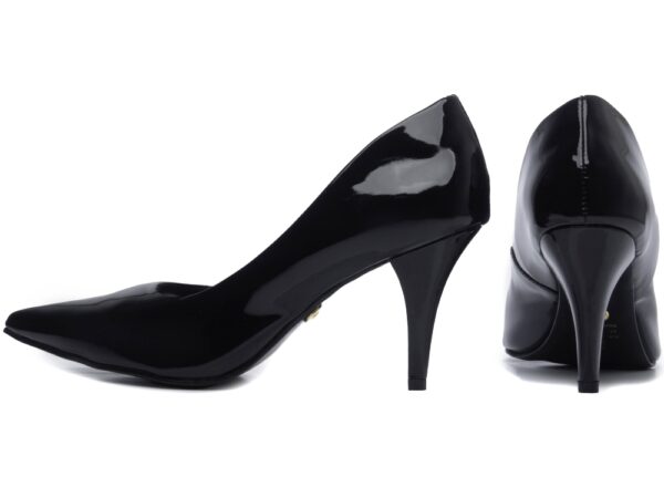 Sapato Scarpin Salto Fino Verniz Preto 8000-02A_AR