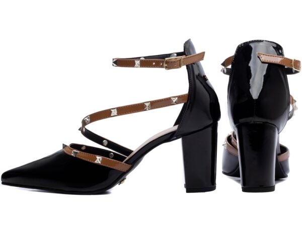 Sapato Scarpin Salto Fivela Pirâmides Torricella AVS 8000-06B_AR