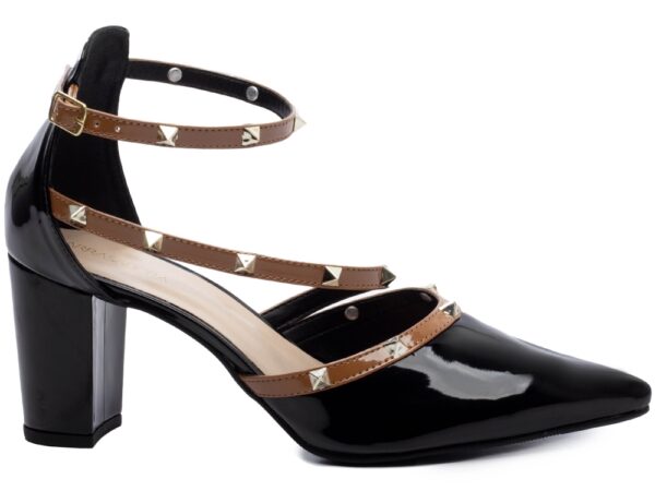 Sapato Scarpin Salto Fivela Pirâmides Torricella AVS 8000-06B_AR