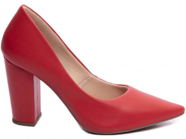 Sapato Scarpin Salto Médio Quadrado Bico Fino 65-01G