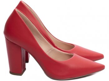 Sapato Scarpin Salto Médio Quadrado Bico Fino 65-01G
