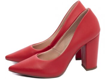 Sapato Scarpin Salto Médio Quadrado Bico Fino 65-01G