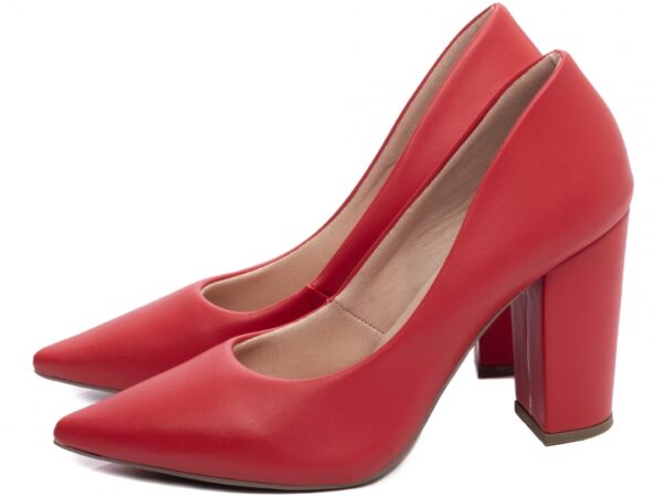 Sapato Scarpin Salto Médio Quadrado Bico Fino 65-01G