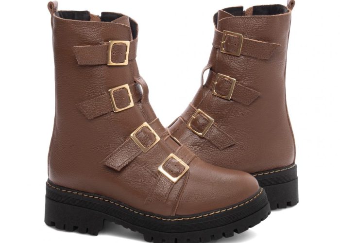 Bota Coturno Sola Tratorada Couro Torricella AVS 23B