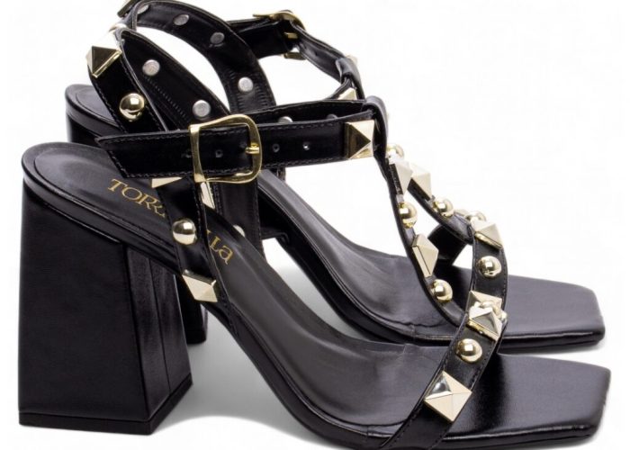 Sandália Feminina Salto Grosso Preto Torricella AVS 038A