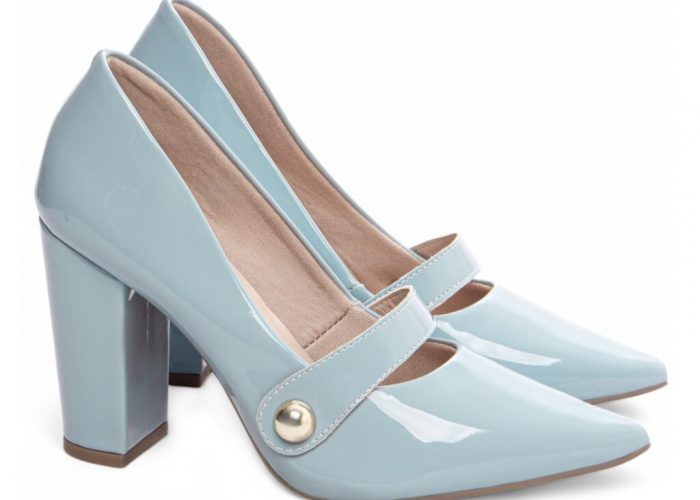 Sapato Scarpin Salto Alto Quadrado Azul Torricella AVS 65-13D