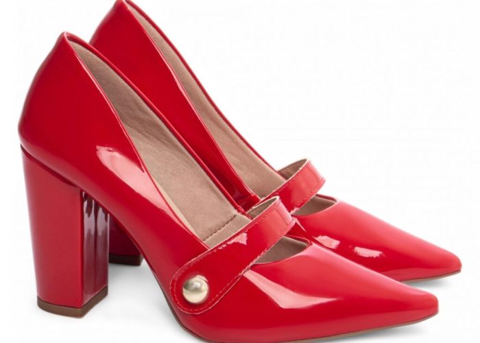 Sapato Scarpin Salto Alto Quadrado Vermelho Torricella AVS 65-13F