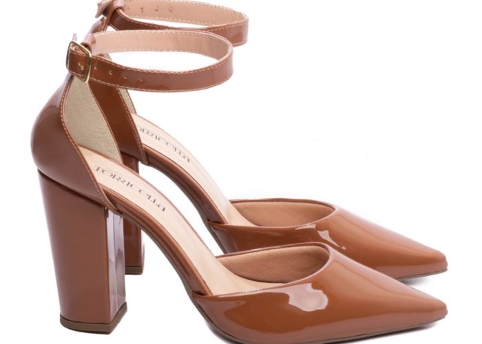 Sapato Scarpin Salto Bico Fino Caramelo Torricella 65-03C
