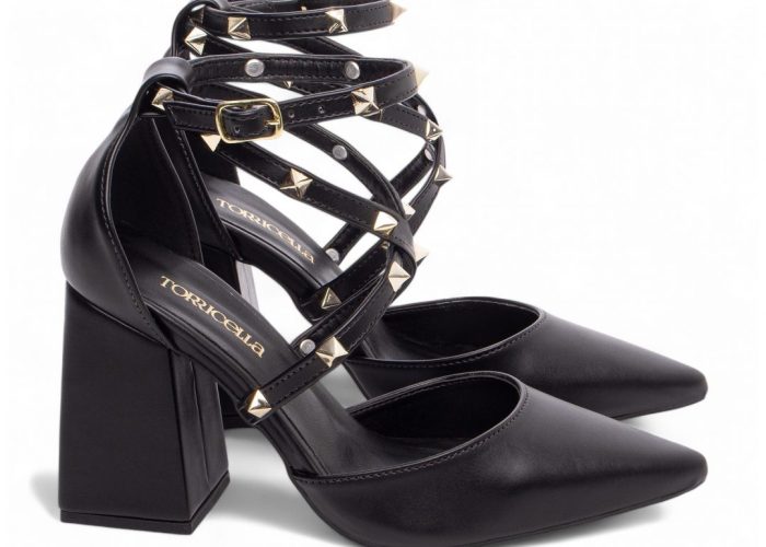 Sapato Scarpin Salto Bloco Bico Fino Preto Torricella AVS 66077A
